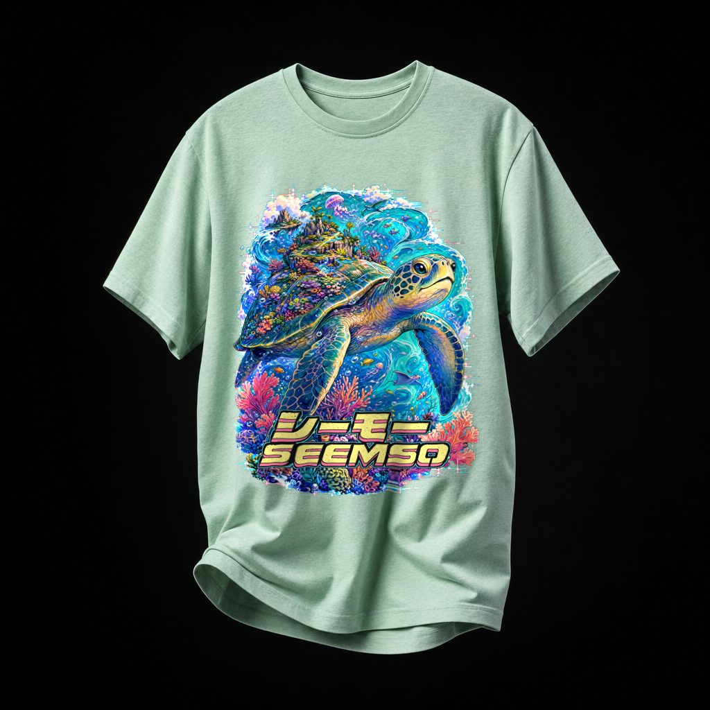 Tide Carrier tee in Heather Prism Mint — calibrated product mockup